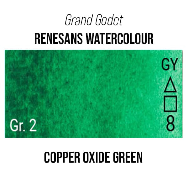 Renesans Watercolour Pan Copper Oxide Green - 29 Renesans - Grand Godet - Extra-Fine Artists' Watercolour - 7mL Pans - Series 2