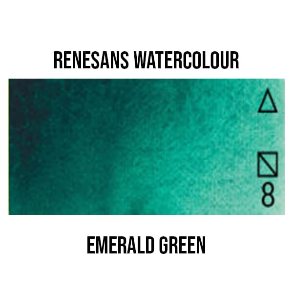 Renesans Watercolour Pan Emerald Green - 31 Renesans - Extra-Fine Artists' Watercolours - Half Pans - Series 1