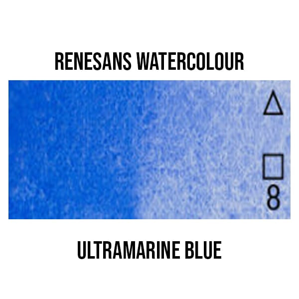 Renesans Watercolour Pan French Ultramarine - 24 Renesans - Extra-Fine Artists' Watercolours - Half Pans - Series 2
