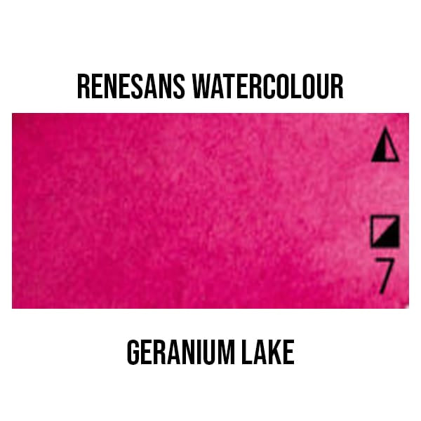 Renesans Watercolour Pan Geranium Lake - 17 Renesans - Extra-Fine Artists' Watercolours - Half Pans - Series 1