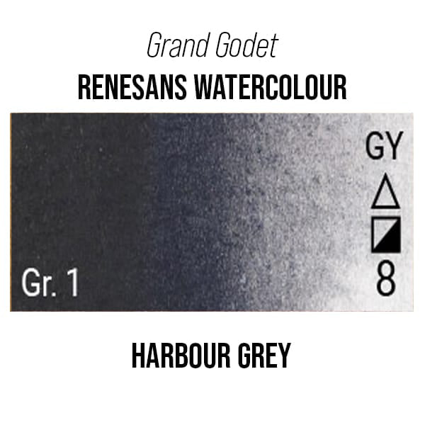 Renesans Watercolour Pan Harbour Grey - 46 Renesans - Grand Godet - Extra-Fine Artists' Watercolour - 7mL Pans - Series 1
