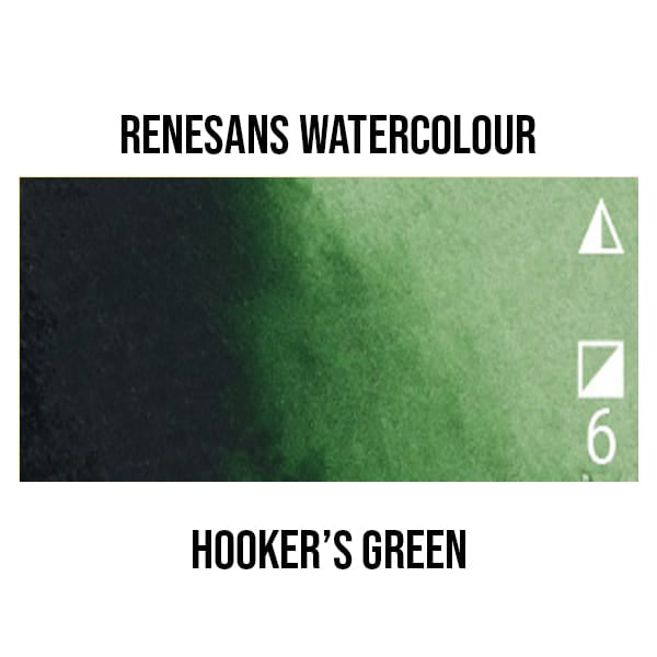 Renesans Watercolour Pan Hooker's Green - 35 Renesans - Extra-Fine Artists' Watercolours - Half Pans - Series 1