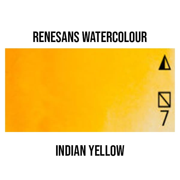Renesans Watercolour Pan Indian Yellow - 8 Renesans - Extra-Fine Artists' Watercolours - Half Pans - Series 2