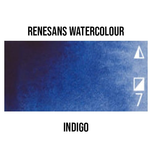 Renesans Watercolour Pan Indigo - 19 Renesans - Extra-Fine Artists' Watercolours - Half Pans - Series 3