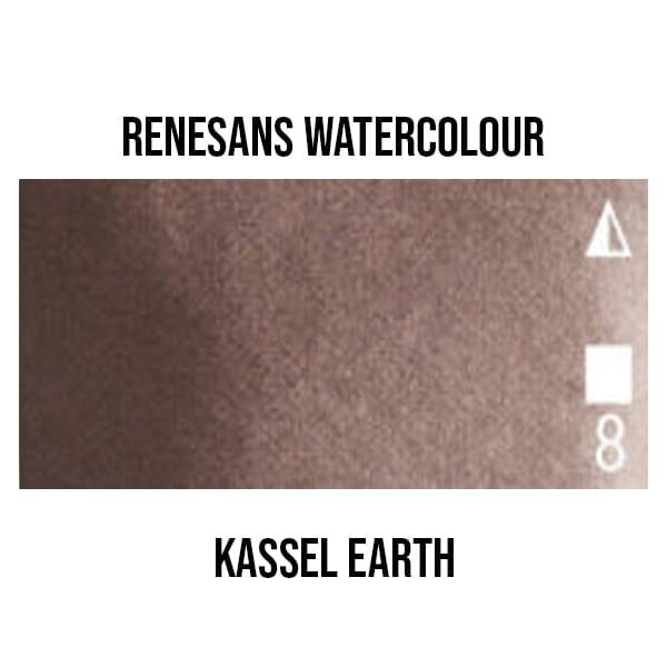 Renesans Watercolour Pan Kassel Earth - 51 Renesans - Extra-Fine Artists' Watercolours - Half Pans - Series 1