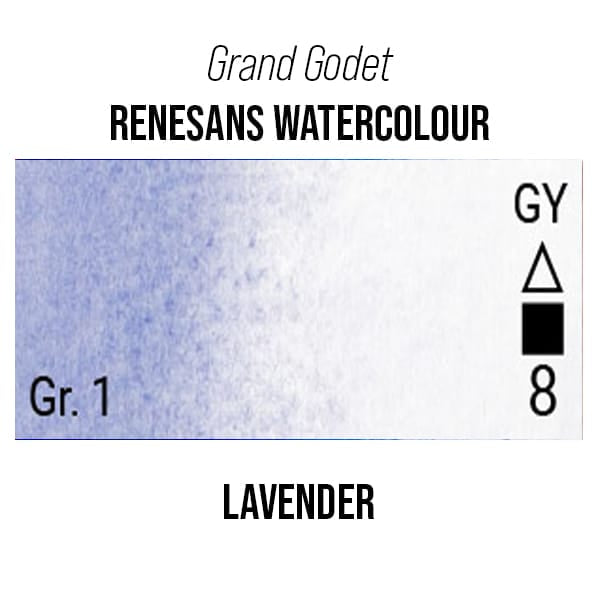 Renesans Watercolour Pan Lavender - 20 Renesans - Grand Godet - Extra-Fine Artists' Watercolour - 7mL Pans - Series 1