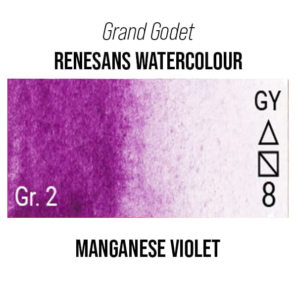 Renesans Watercolour Pan Manganese Violet - 15 Renesans - Grand Godet - Extra-Fine Artists' Watercolour - 7mL Pans - Series 2