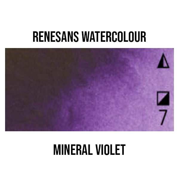 Renesans Watercolour Pan Mineral Violet - 18 Renesans - Extra-Fine Artists' Watercolours - Half Pans - Series 2