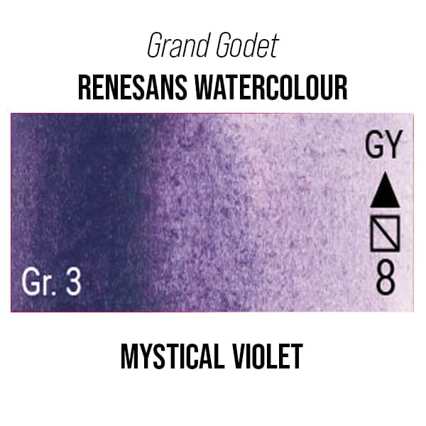 Renesans Watercolour Pan Mystic Violet - 10 Renesans - Grand Godet - Extra-Fine Artists' Watercolours - 7mL Pans - Series 3