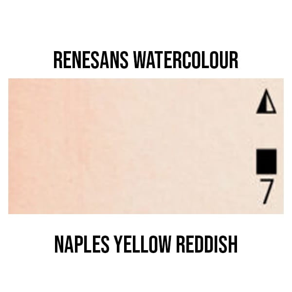 Renesans Watercolour Pan Naples Yellow Reddish - 2 Renesans - Extra-Fine Artists' Watercolours - Half Pans - Series 1