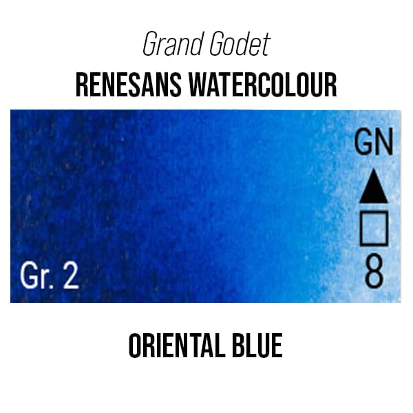 Renesans Watercolour Pan Oriental Blue - 24 Renesans - Grand Godet - Extra-Fine Artists' Watercolour - 7mL Pans - Series 2