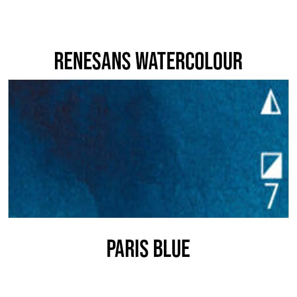 Renesans Watercolour Pan Paris Blue - 21 Renesans - Extra-Fine Artists' Watercolours - Half Pans - Series 2