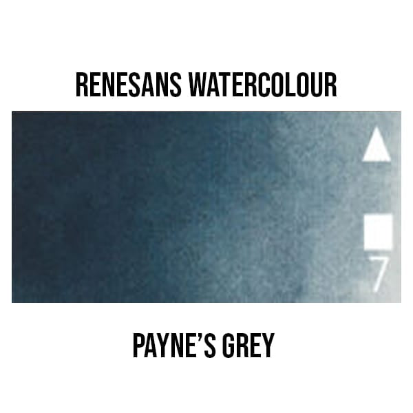 Renesans Watercolour Pan Payne's Grey - 52 Renesans - Extra-Fine Artists' Watercolours - Half Pans - Series 1