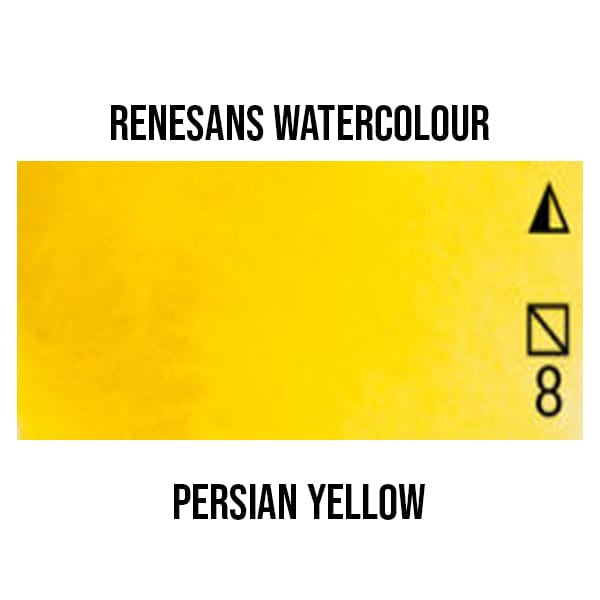 Renesans Watercolour Pan Persian Yellow - 3 Renesans - Extra-Fine Artists' Watercolours - Half Pans - Series 2