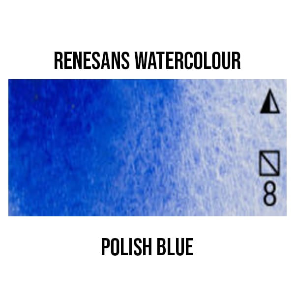 Renesans Watercolour Pan Polish Blue - 23 Renesans - Extra-Fine Artists' Watercolours - Half Pans - Series 1