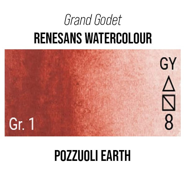 Renesans Watercolour Pan Pozzuoli Earth - 39 Renesans - Grand Godet - Extra-Fine Artists' Watercolour - 7mL Pans - Series 1