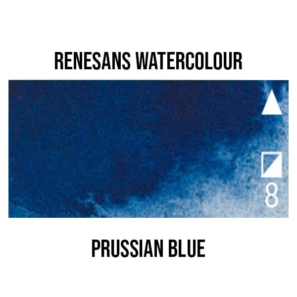 Renesans Watercolour Pan Prussian Blue - 20 Renesans - Extra-Fine Artists' Watercolours - Half Pans - Series 1