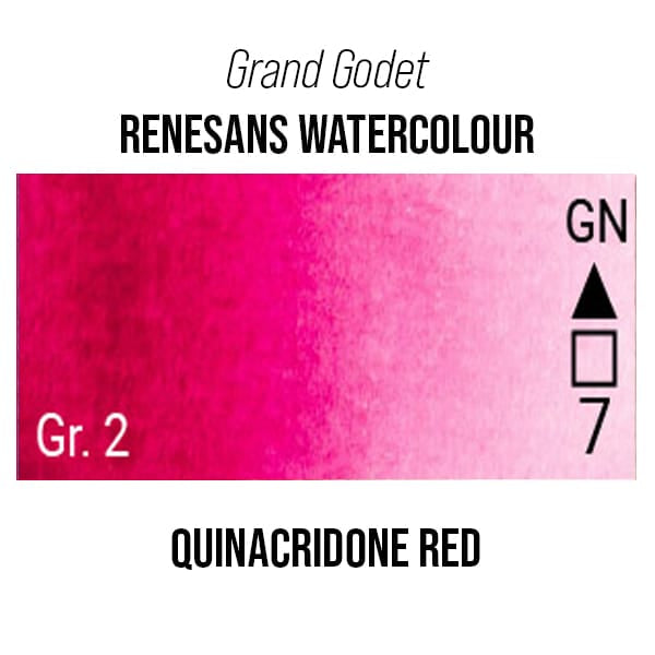 Renesans Watercolour Pan Quinacridone Red - 11 Renesans - Grand Godet - Extra-Fine Artists' Watercolour - 7mL Pans - Series 2