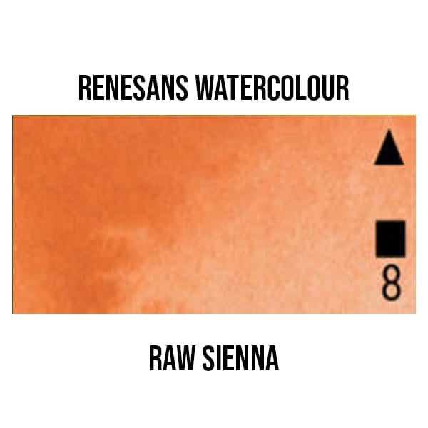 Renesans Watercolour Pan Raw Sienna - 42 Renesans - Extra-Fine Artists' Watercolours - Half Pans - Series 1