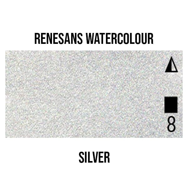 Renesans Watercolour Pan Renaissance Silver - 55 Renesans - Extra-Fine Artists' Watercolours - Half Pans - Series 2