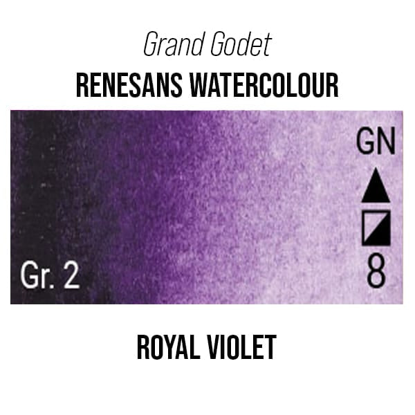 Renesans Watercolour Pan Royal Violet - 18 Renesans - Grand Godet - Extra-Fine Artists' Watercolour - 7mL Pans - Series 2