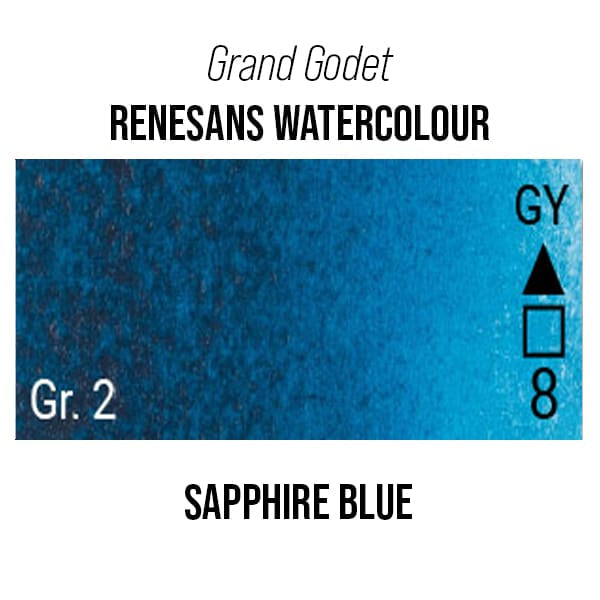 Renesans Watercolour Pan Sapphire Blue - 22 Renesans - Grand Godet - Extra-Fine Artists' Watercolour - 7mL Pans - Series 2