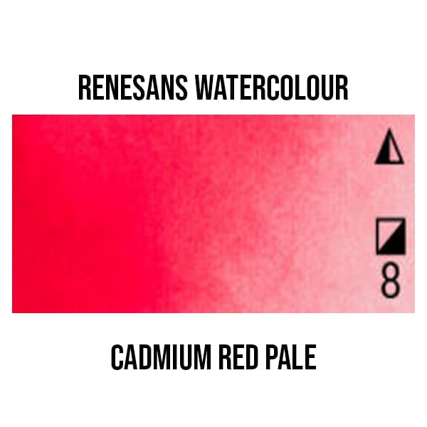 Renesans Watercolour Pan Scarlet - 12 Renesans - Extra-Fine Artists' Watercolours - Half Pans - Series 2