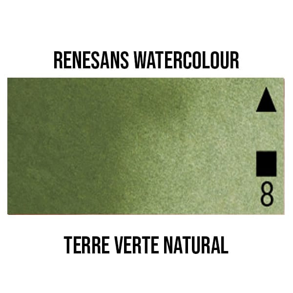 Renesans Watercolour Pan Terra Verte Natural - 39 Renesans - Extra-Fine Artists' Watercolours - Half Pans - Series 1