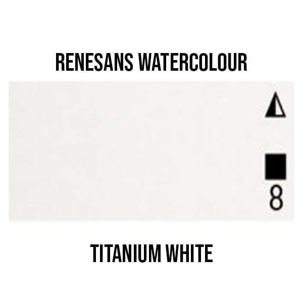 Renesans Watercolour Pan Titanium White - 1 Renesans - Extra-Fine Artists' Watercolours - Half Pans - Series 1