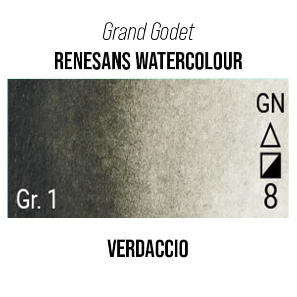 Renesans Watercolour Pan Verdaccio - 31 Renesans - Grand Godet - Extra-Fine Artists' Watercolour - 7mL Pans - Series 1