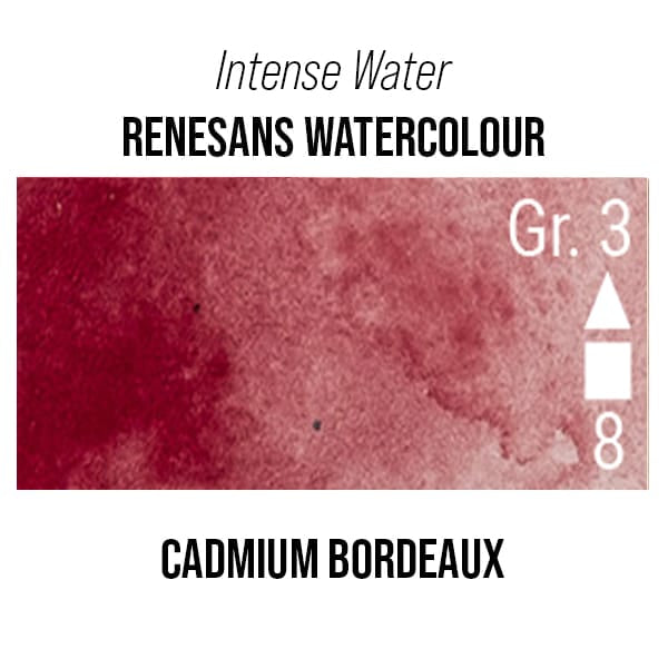 Renesans Watercolour Tube Cadmium Bordeaux - 22 Renesans - Intense Water - Extra-Fine Artists' Watercolours - 15mL Tubes - Series 3