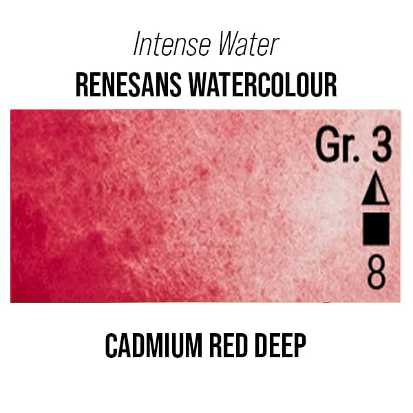 Renesans Watercolour Tube Cadmium Red Deep - 20 Renesans - Intense Water - Extra-Fine Artists' Watercolours - 15mL Tubes - Series 3