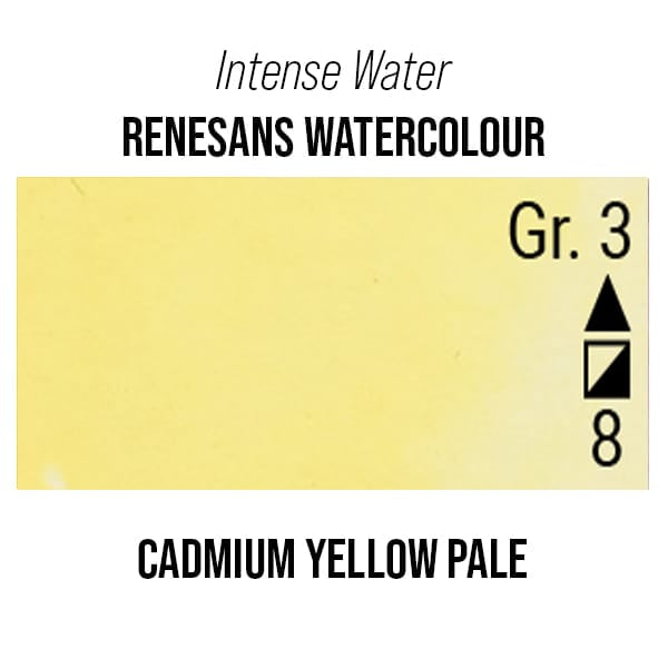 Renesans Watercolour Tube Cadmium Yellow Pale - 9 Renesans - Intense Water - Extra-Fine Artists' Watercolours - 15mL Tubes - Series 3