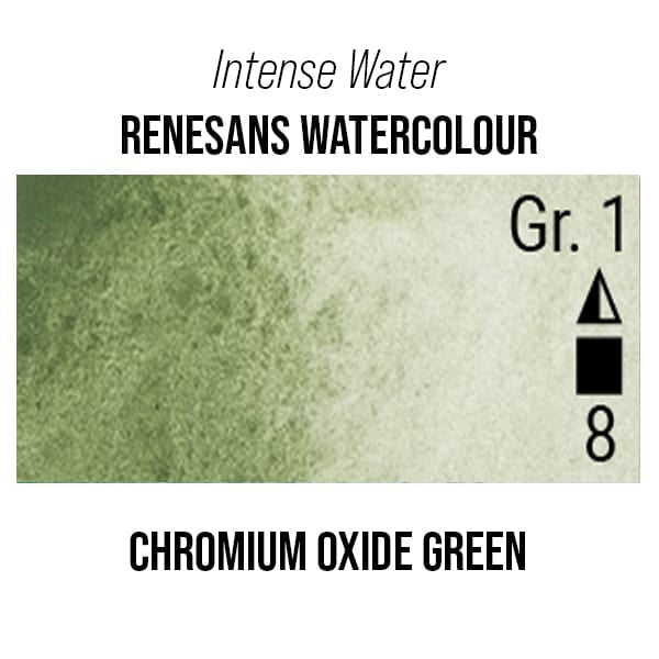 Renesans Watercolour Tube Chromium Oxide Green - 44 Renesans - Intense Water - Extra-Fine Artists' Watercolours - 15mL Tubes - Series 1