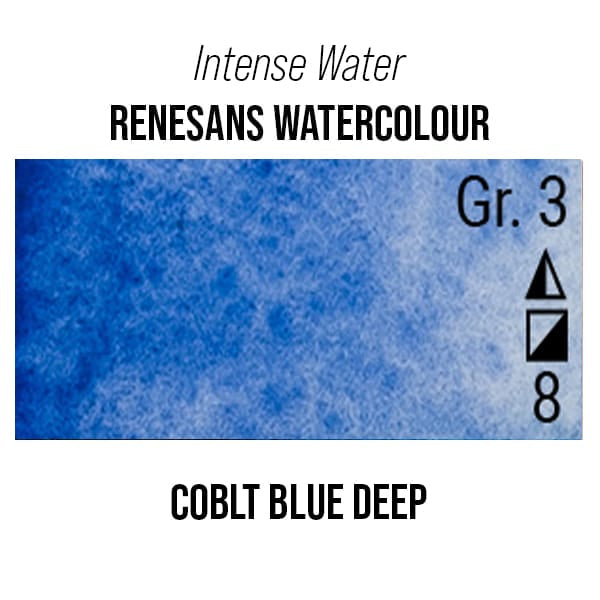 Renesans Watercolour Tube Cobalt Blue Deep - 33 Renesans - Intense Water - Extra-Fine Artists' Watercolours - 15mL Tubes - Series 3