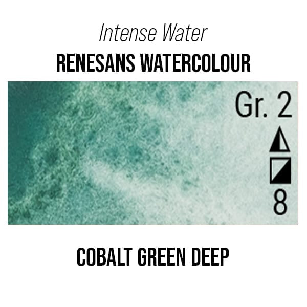 Renesans Watercolour Tube Cobalt Green Deep - 43 Renesans - Intense Water - Extra-Fine Artists' Watercolours - 15mL Tubes - Series 2