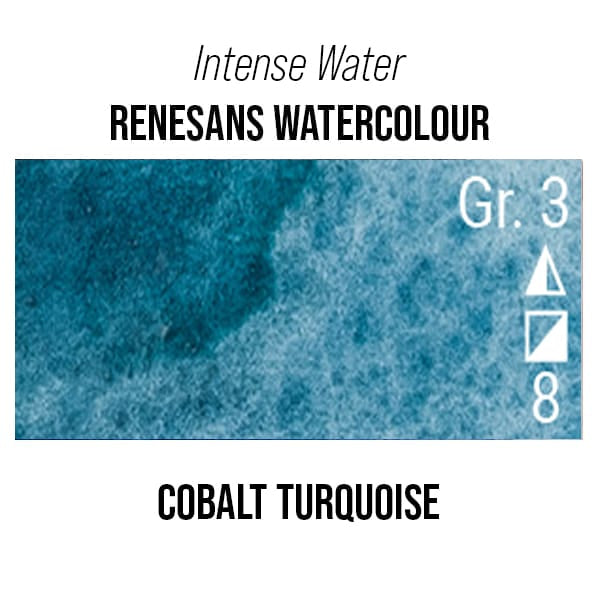 Renesans Watercolour Tube Cobalt Turquoise - 36 Renesans - Intense Water - Extra-Fine Artists' Watercolours - 15mL Tubes - Series 3