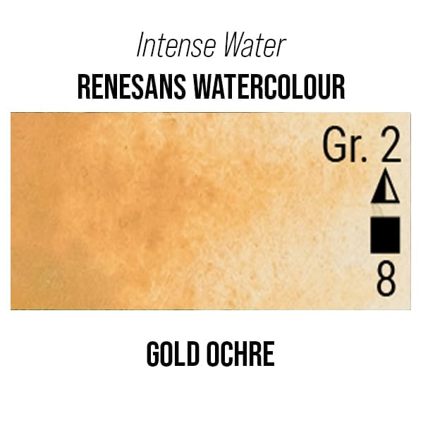 Renesans Watercolour Tube Gold Ochre - 49 Renesans - Intense Water - Extra-Fine Artists' Watercolours - 15mL Tubes - Series 2