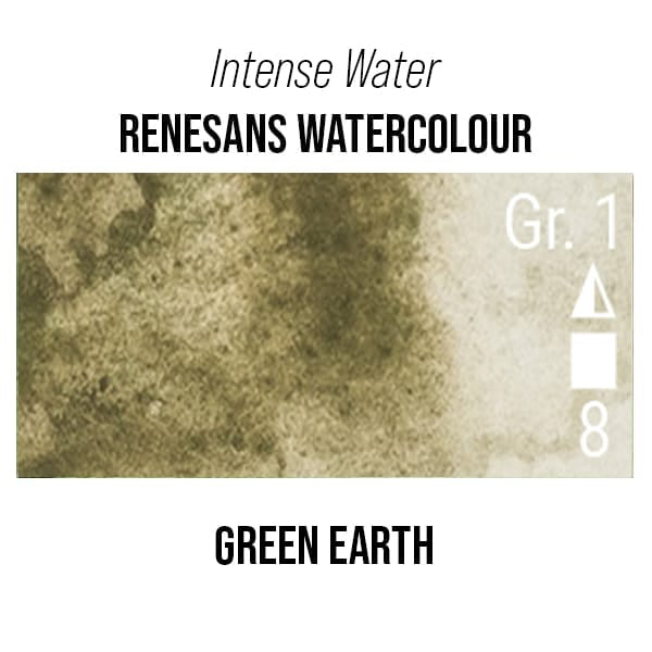 Renesans Watercolour Tube Green Earth - 46 Renesans - Intense Water - Extra-Fine Artists' Watercolours - 15mL Tubes - Series 1