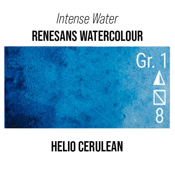 Renesans Watercolour Tube Helio Cerulean - 30 Renesans - Intense Water - Extra-Fine Artists' Watercolours - 15mL Tubes - Series 1