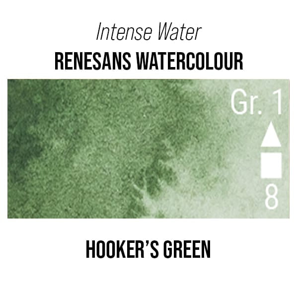 Renesans Watercolour Tube Hooker's Green - 47 Renesans - Intense Water - Extra-Fine Artists' Watercolours - 15mL Tubes - Series 1