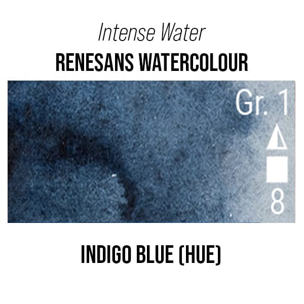 Renesans Watercolour Tube Indigo (hue) - 35 Renesans - Intense Water - Extra-Fine Artists' Watercolours - 15mL Tubes - Series 1
