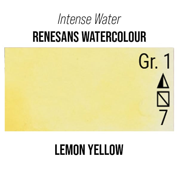 Renesans Watercolour Tube Lemon Yellow - 7 Renesans - Intense Water - Extra-Fine Artists' Watercolours - 15mL Tubes - Series 1