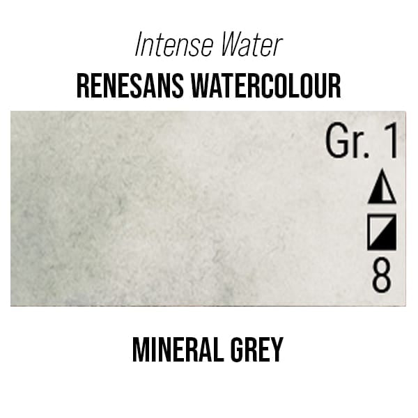 Renesans Watercolour Tube Mineral Grey - 66 Renesans - Intense Water - Extra-Fine Artists' Watercolours - 15mL Tubes - Series 1