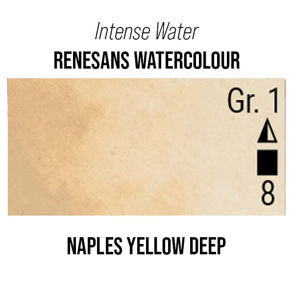 Renesans Watercolour Tube Naples Yellow Deep - 4 Renesans - Intense Water - Extra-Fine Artists' Watercolours - 15mL Tubes - Series 1