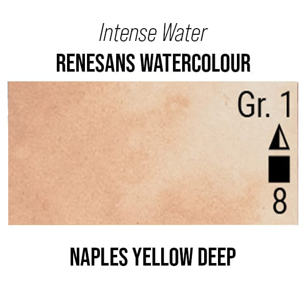 Renesans Watercolour Tube Naples Yellow Reddish - 5 Renesans - Intense Water - Extra-Fine Artists' Watercolours - 15mL Tubes - Series 1