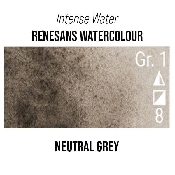 Renesans Watercolour Tube Neutral Grey - 67 Renesans - Intense Water - Extra-Fine Artists' Watercolours - 15mL Tubes - Series 1