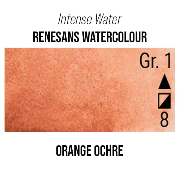 Renesans Watercolour Tube Orange Ochre - 52 Renesans - Intense Water - Extra-Fine Artists' Watercolours - 15mL Tubes - Series 1
