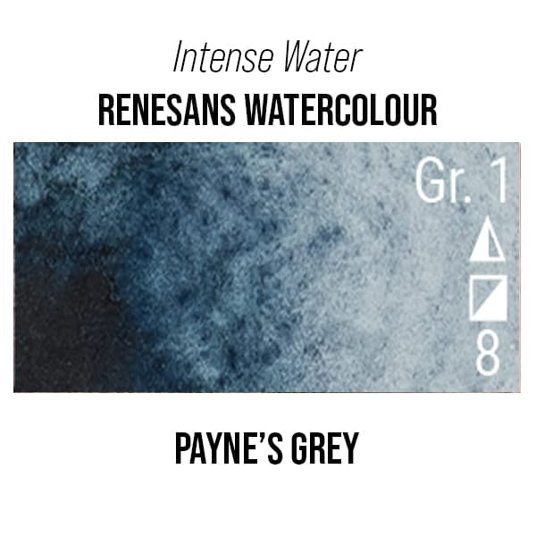 Renesans Watercolour Tube Payne's Grey - 65 Renesans - Intense Water - Extra-Fine Artists' Watercolours - 15mL Tubes - Series 1