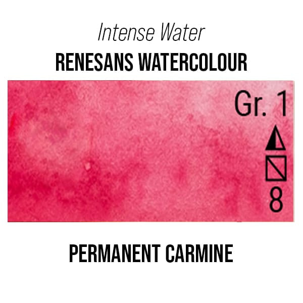 Renesans Watercolour Tube Permanent Carmine - 21 Renesans - Intense Water - Extra-Fine Artists' Watercolours - 15mL Tubes - Series 1